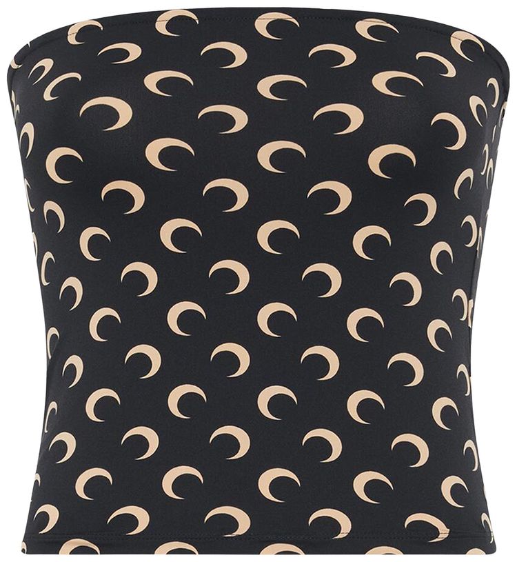 Marine Serre Moon Printed Jersey Second Skin Tube Top Inverse Tan
