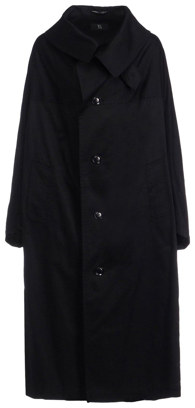 Ys Long Cape Coat Black