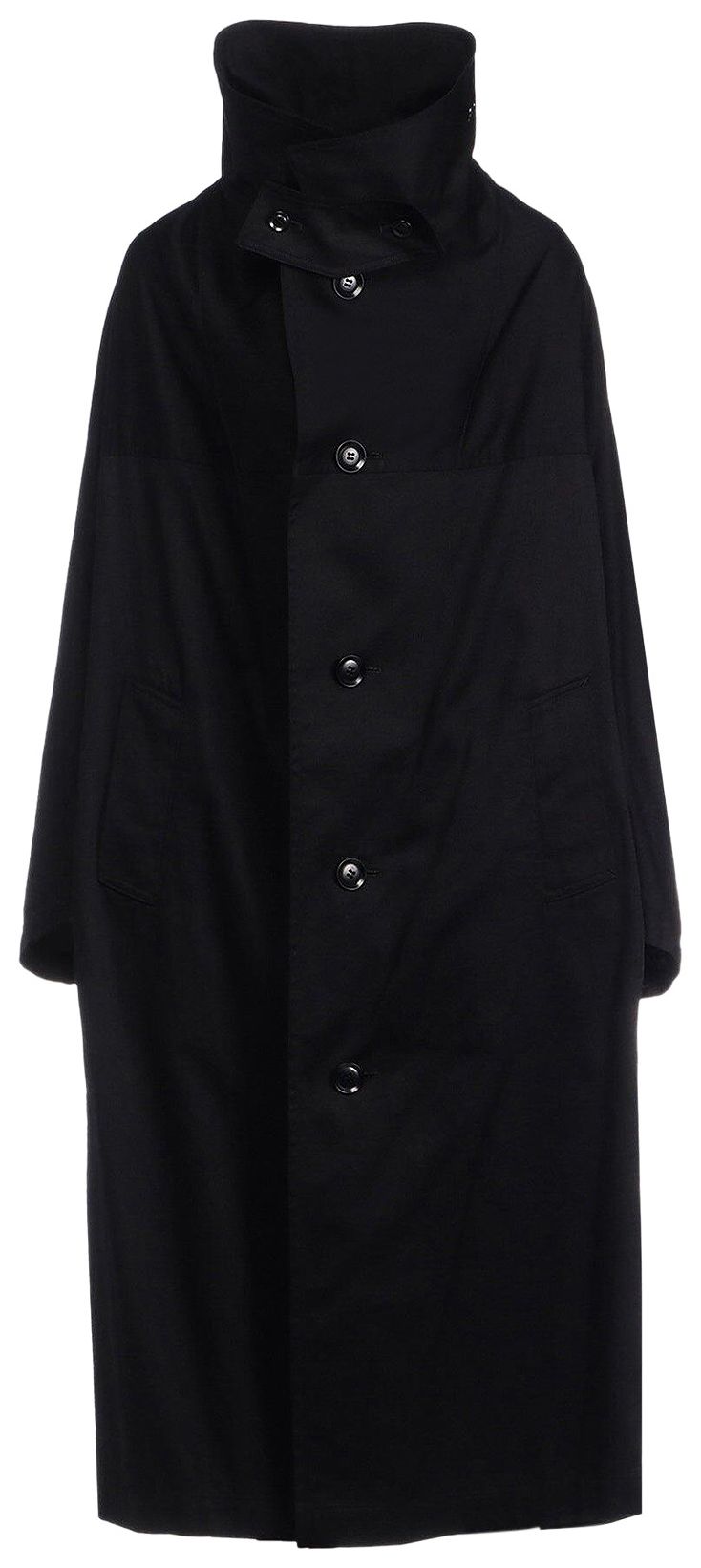 Ys Long Cape Coat Black
