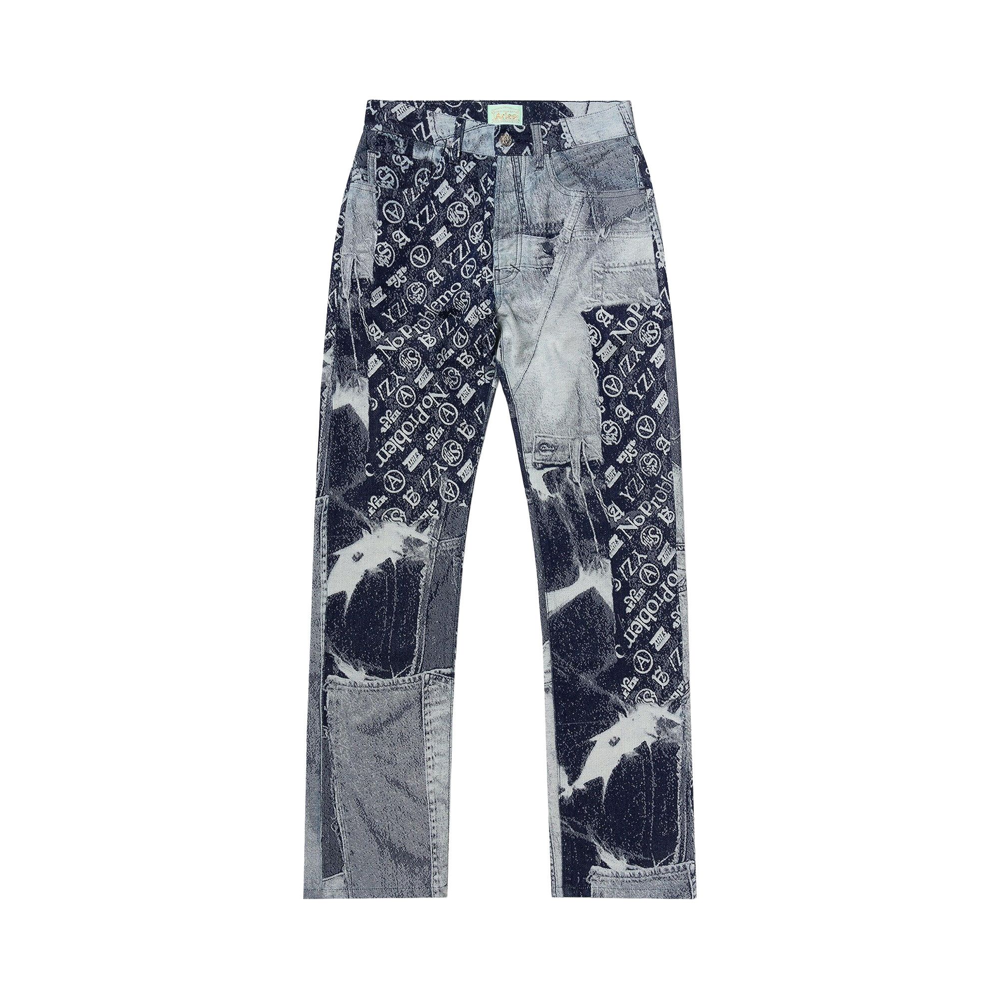 Buy Aries Jacquard Patchwork Lilly Jeans 'Indigo' - RUAR30101 INDI