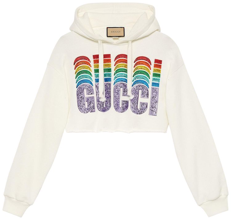 Gucci Sequin Embellished Cropped Hoodie Sunlight