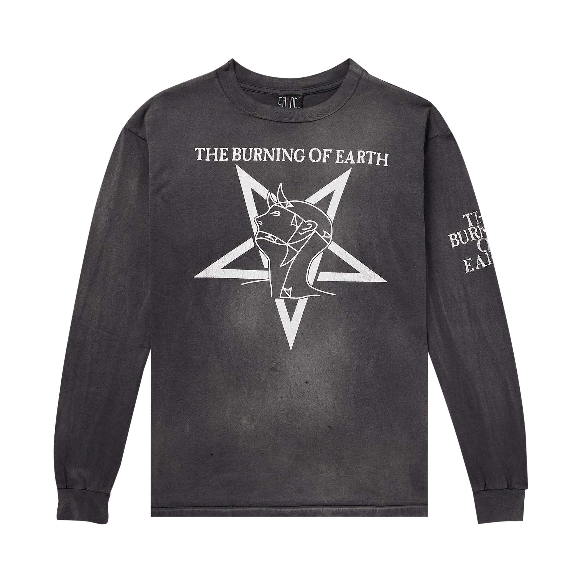 Buy SAINT Mxxxxxx Burn Of Earth Long-Sleeve Tee 'Black' - SM A23