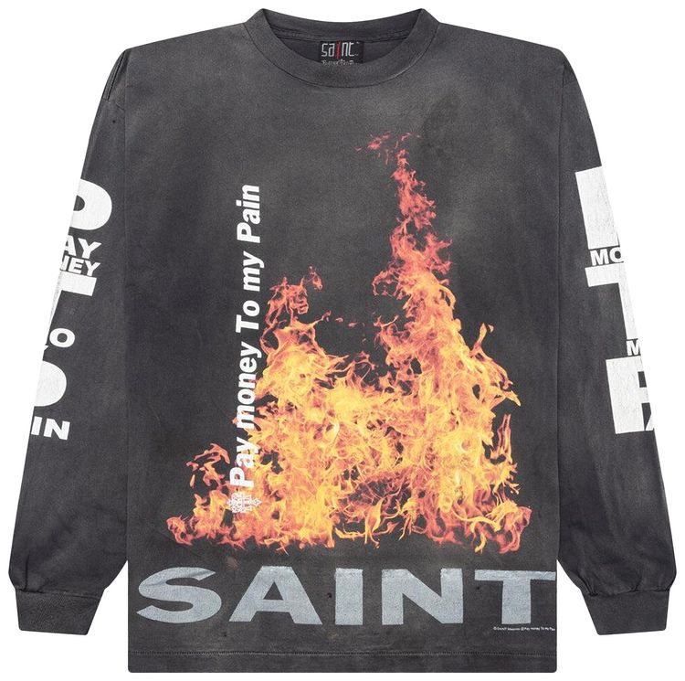 SAINT Mxxxxxx x Pay Money To My Pain SR To SS Long Sleeve Tee Black