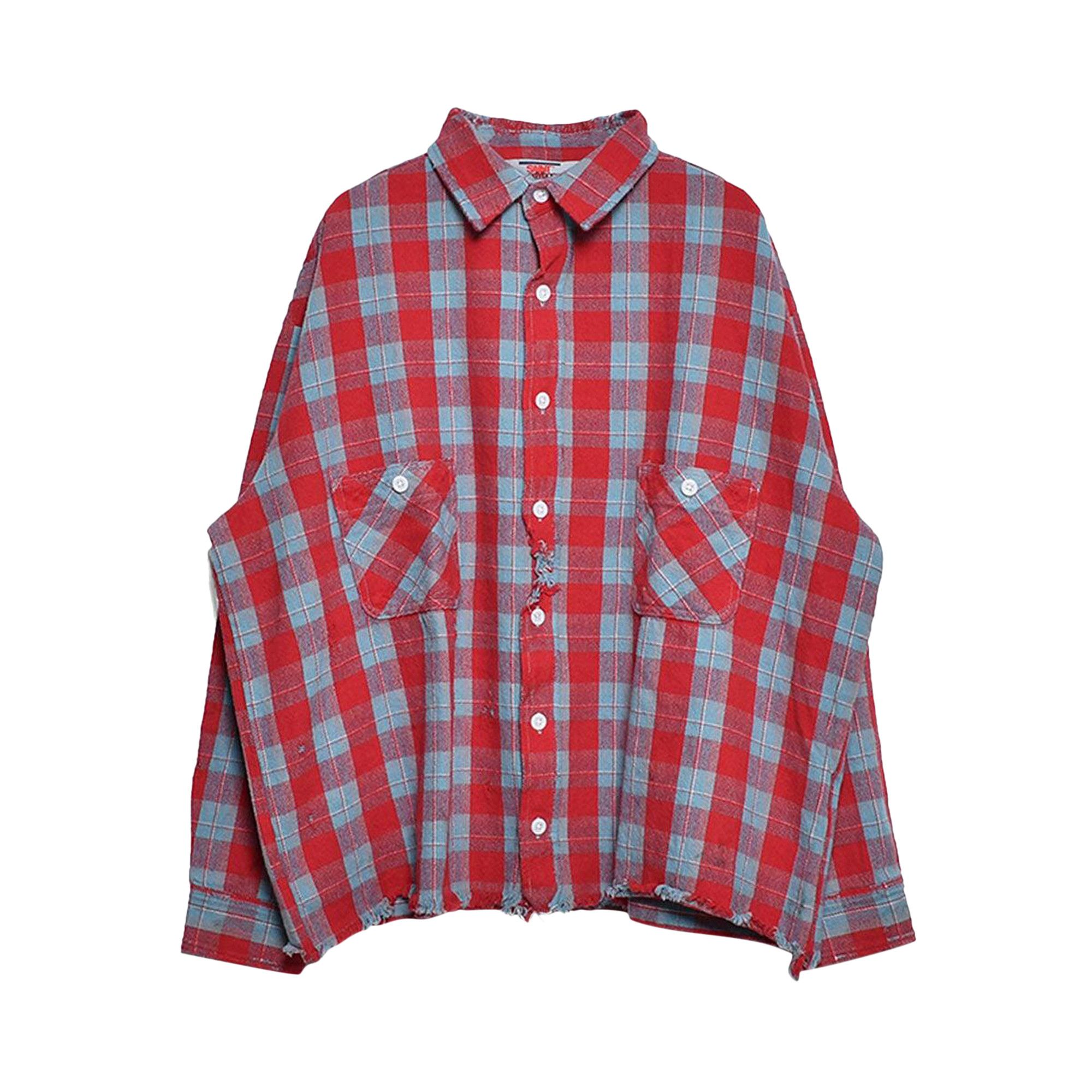 Buy SAINT Mxxxxxx Flannel Check Shirt 'Red/Blue' - SM YS8 0000 023