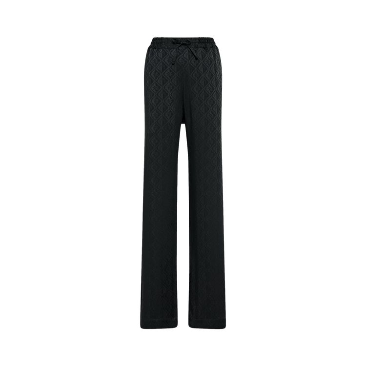 Marine Serre Moon Sun Satin Jacquard Drawstring Trousers Black