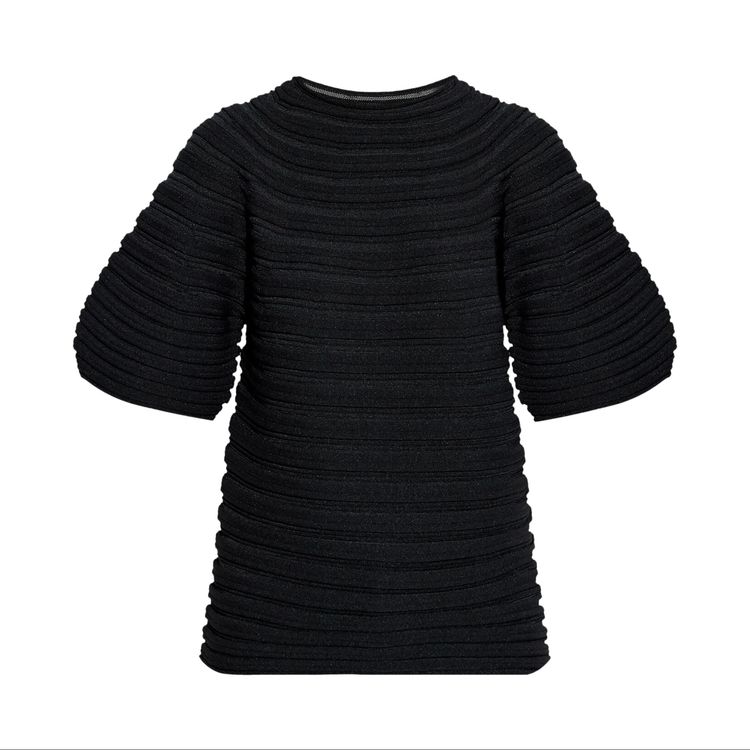 PLEATS PLEASE ISSEY French Cuisine Menu Pattern Short sleeve T-shirt tops PP41-JK692 Black White 4