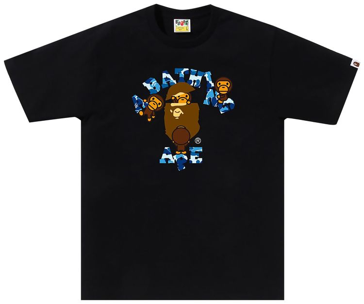 BAPE ABC Camo College Milo Tee BlackBlue