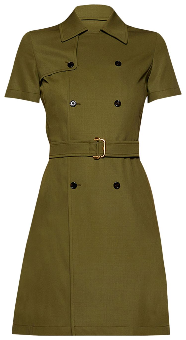 Burberry Double Breasted Belted Dress Kelp