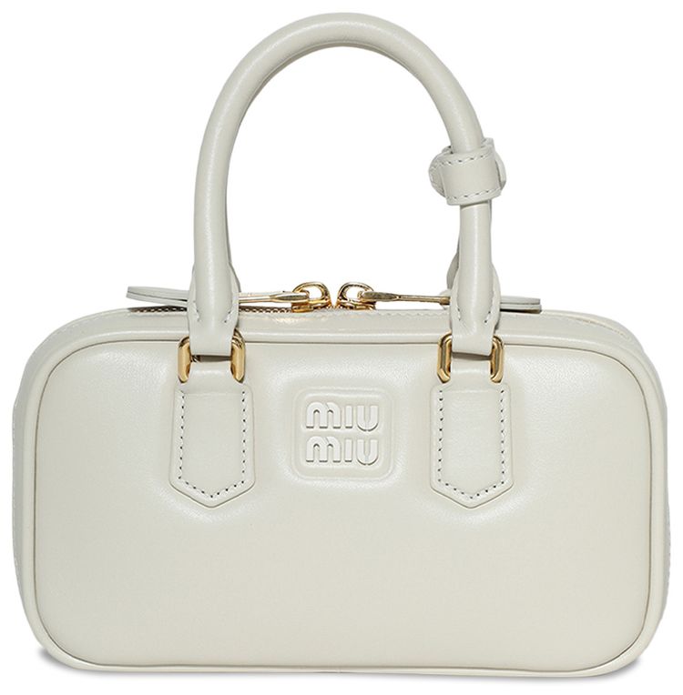 Miu Miu Arcadie Leather Mini Bag Talco
