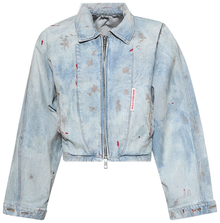 RIVINGTON roi Rebis Painted Rose Trucker 3 Jacket Indigo