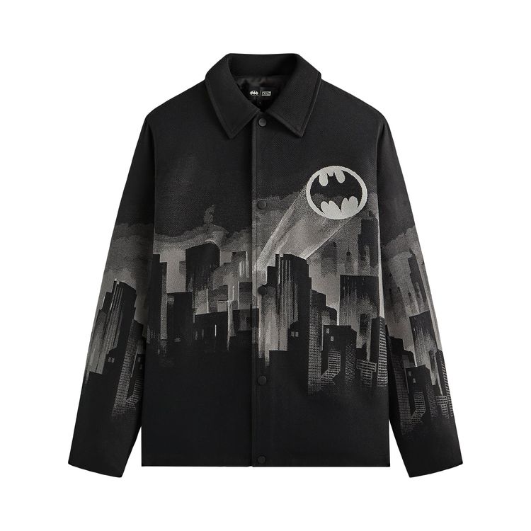 Kith x Batman Signal Tapestry Coaches Jacket Black