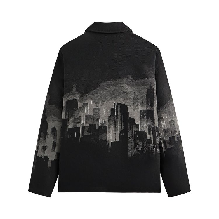 Kith x Batman Signal Tapestry Coaches Jacket Black