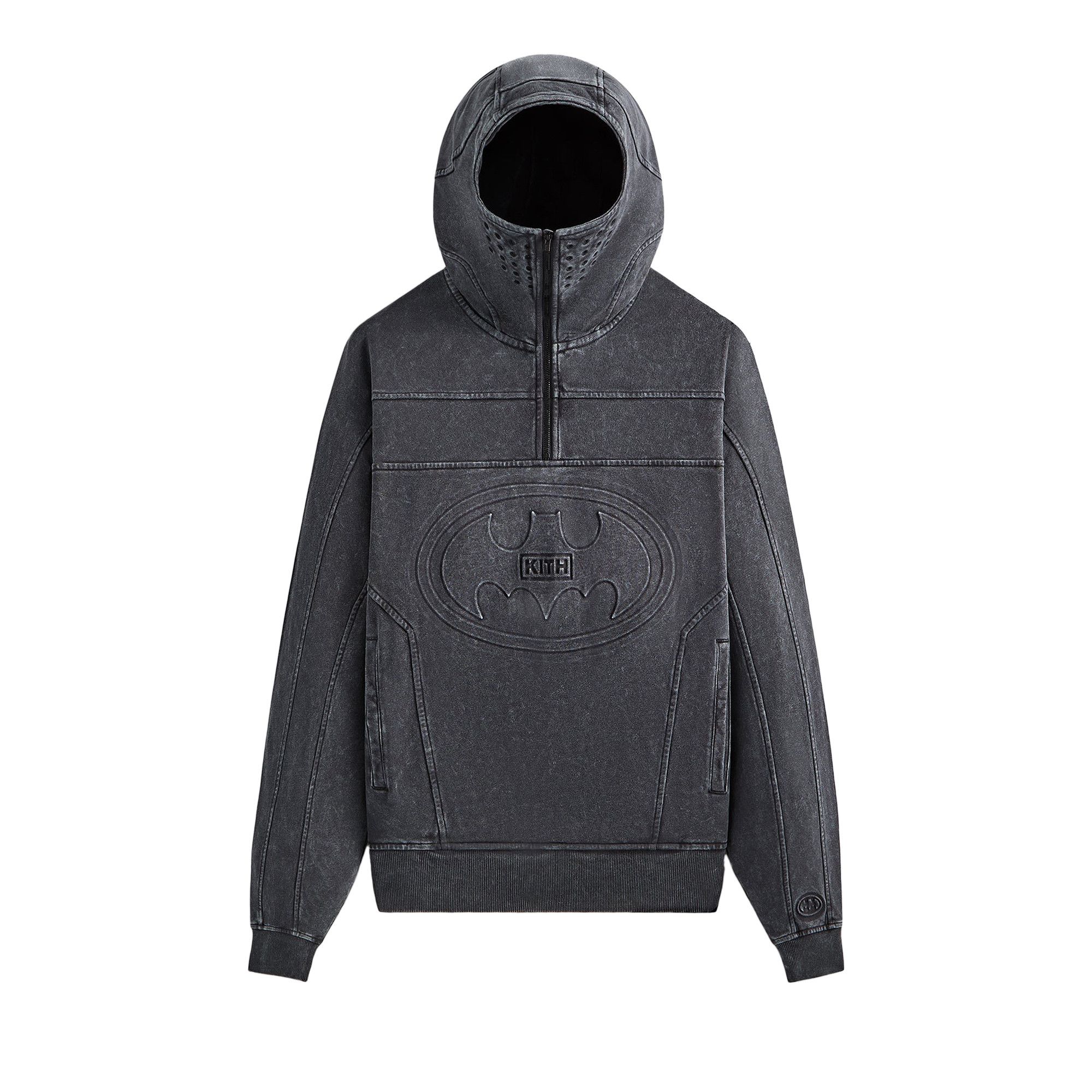 Buy Kith x Batman Quarter Zip Moto Hoodie 'Black' - KHM032720 001