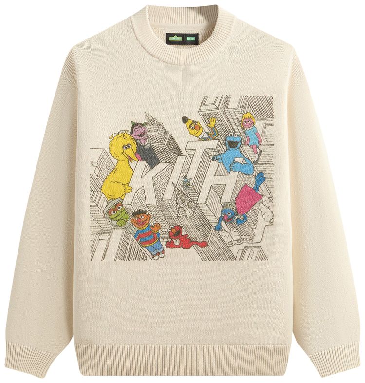 Kith x Sesame Street City Outline Sweater Sandrift