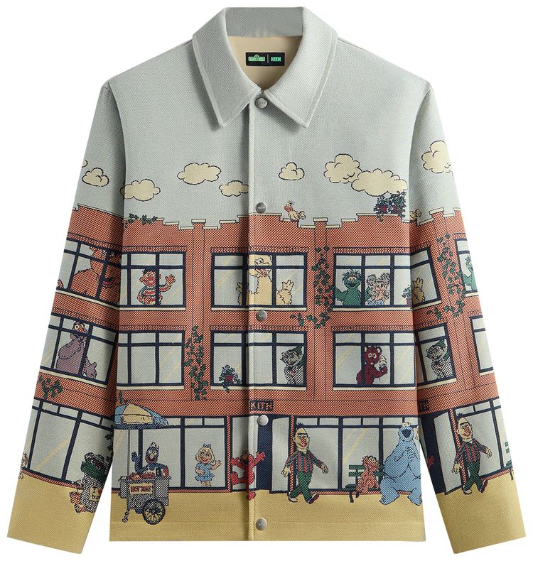Kith x Sesame Street Lafayette St Tapestry Jacket Powder