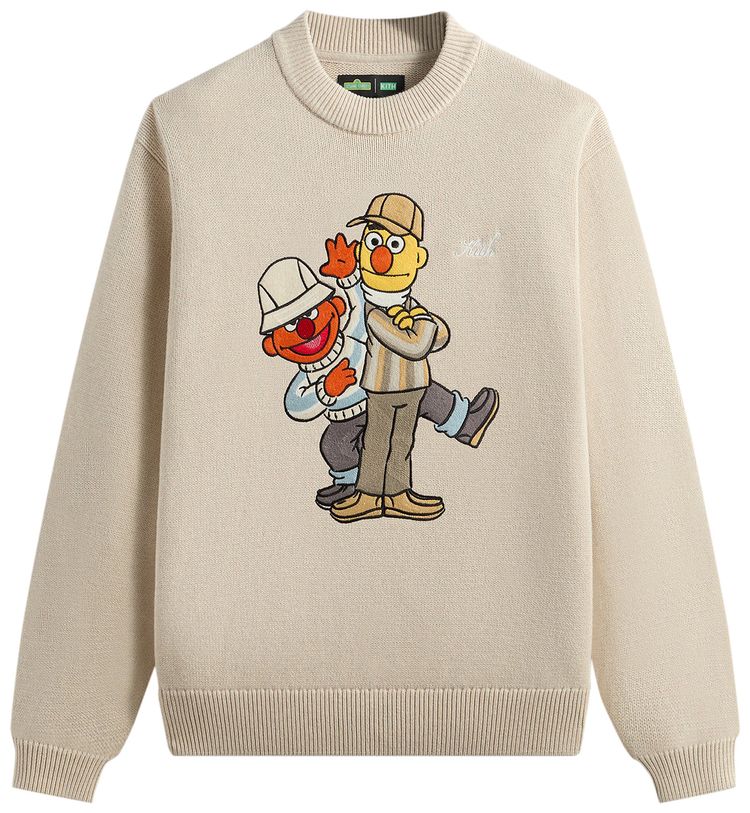 Kith x Sesame Street Bert x Earnie Crewneck Sweater Sandy Heather