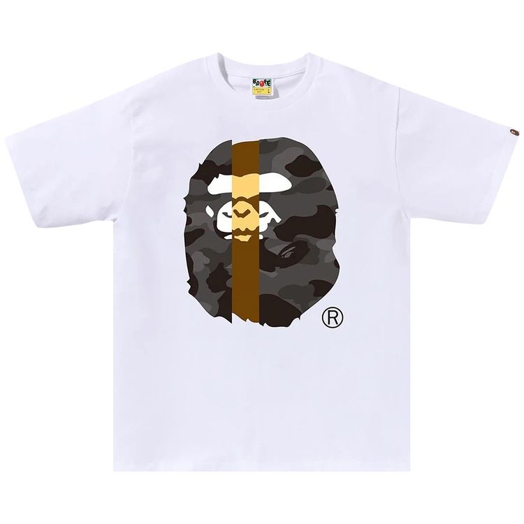BAPE Color Camo Transform Big Ape Head Tee WhiteBlack