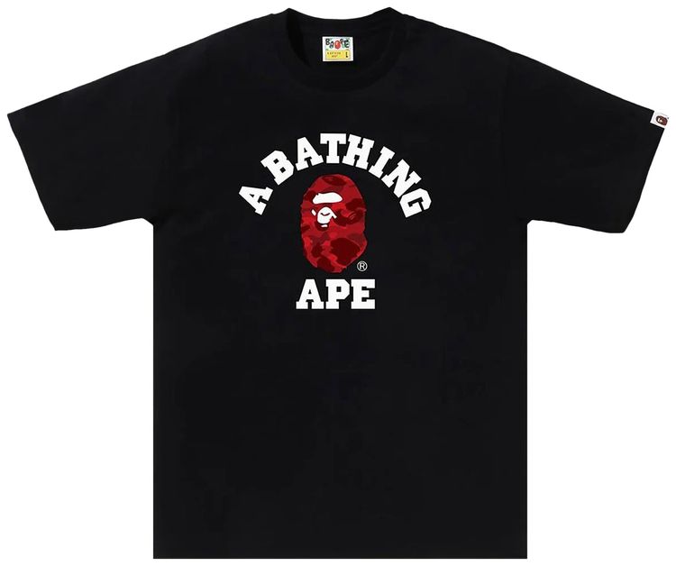 BAPE Color Camo College Tee BlackRed