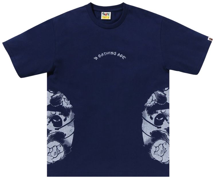 BAPE Japanese Tattoo Side Big Ape Head Tee Navy