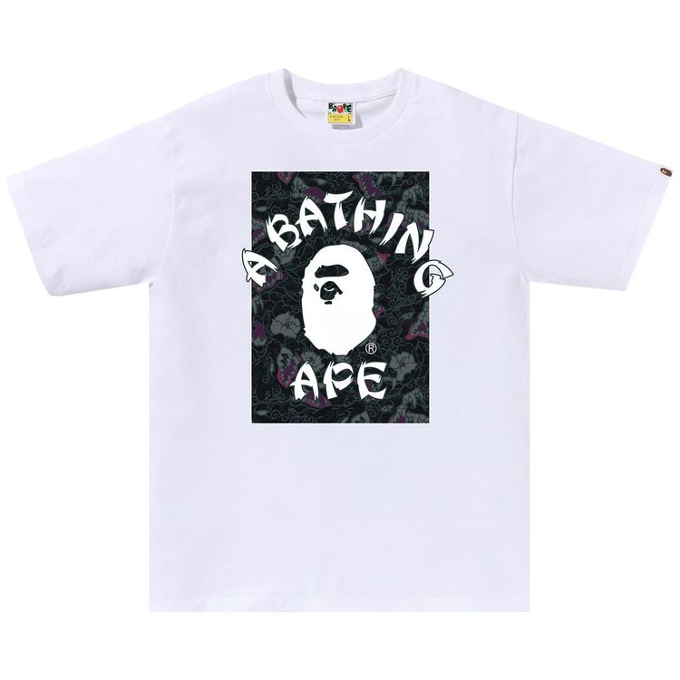 BAPE Japanese Tattoo Camo On College Tee WhiteBlack