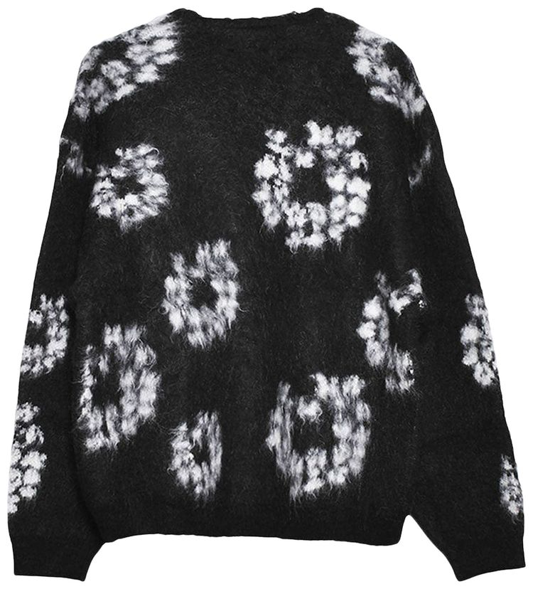 SAINT Mxxxxxx x Denim Tears Wreath Mohair Cardigan Black
