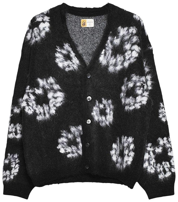 SAINT Mxxxxxx x Denim Tears Wreath Mohair Cardigan Black
