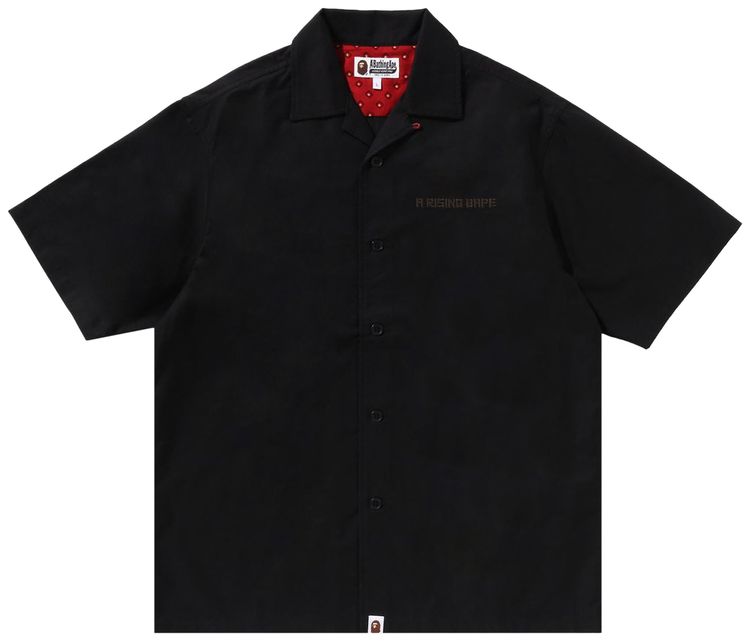 BAPE Dragon Embroidery Open Collar Shirt Black