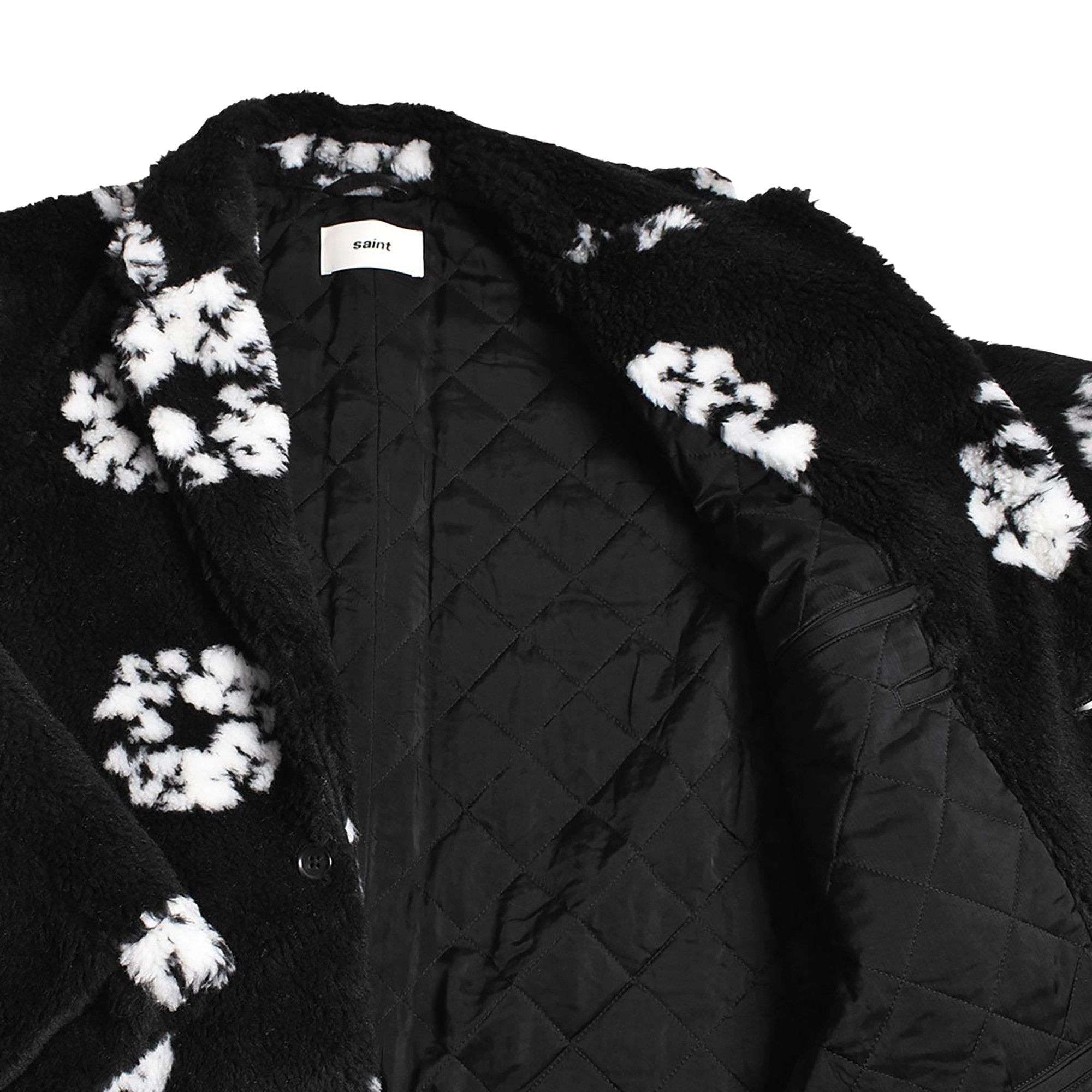 Buy SAINT Mxxxxxx x Denim Tears Wreath Fur Coat 'Black' - SM