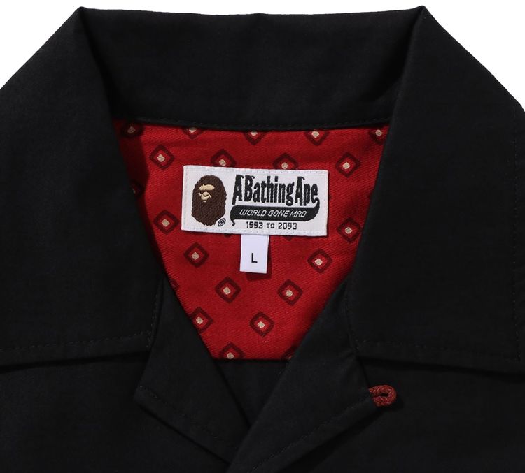 BAPE Dragon Embroidery Open Collar Shirt Black