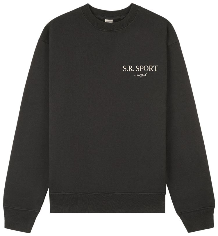Sporty  Rich Wimbledon Crewneck Faded Black