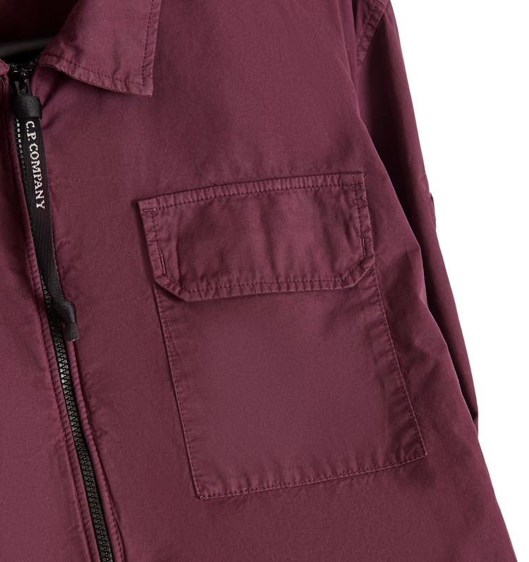 CP Company Organic Gabardine Zipped Overshirt Potent Purple