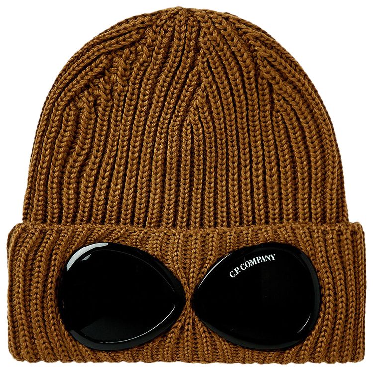 CP Company Extra Fine Merino Wool Goggle Beanie Toffee