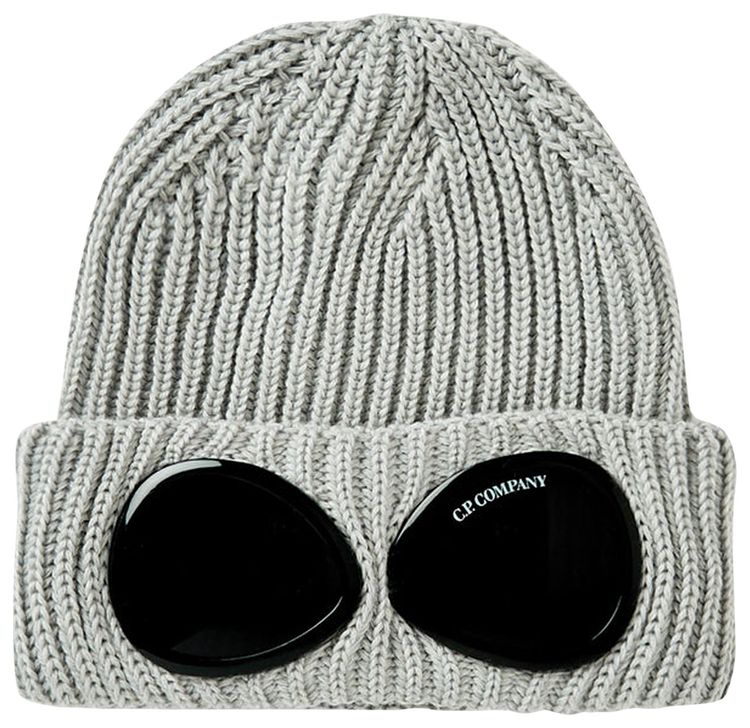 CP Company Extra Fine Merino Wool Goggle Beanie Moon Melange