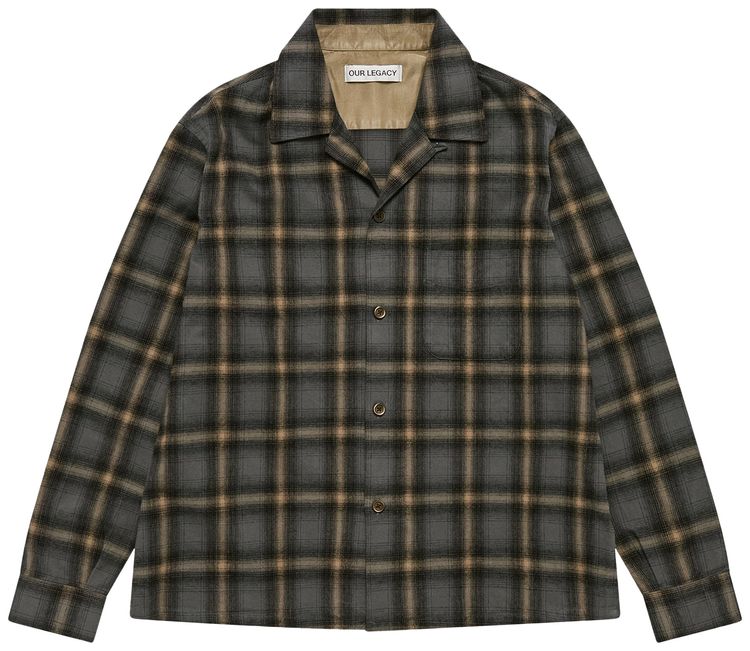 Our Legacy Heusen Hairy Flannel Shirt Oyster Check