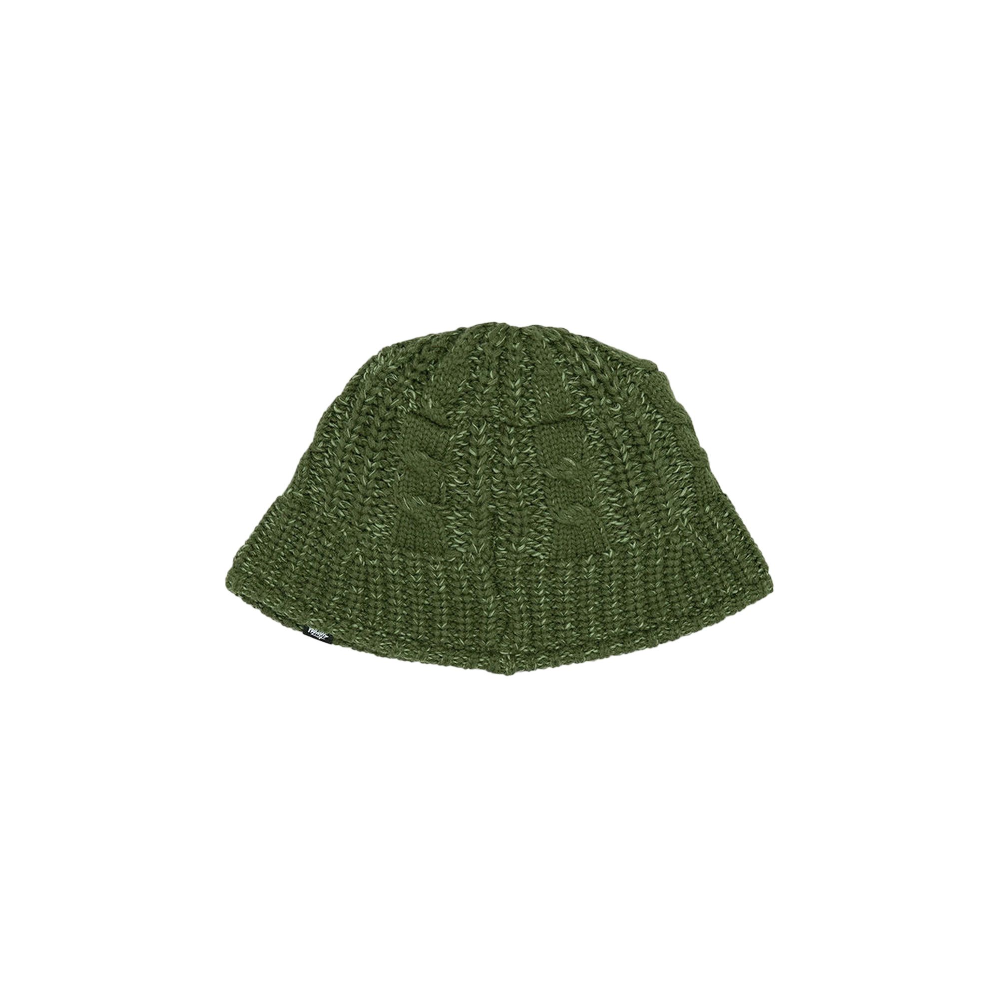 Buy Stussy Cable Knit Bucket Hat 'Olive' - 1321193 OLIV