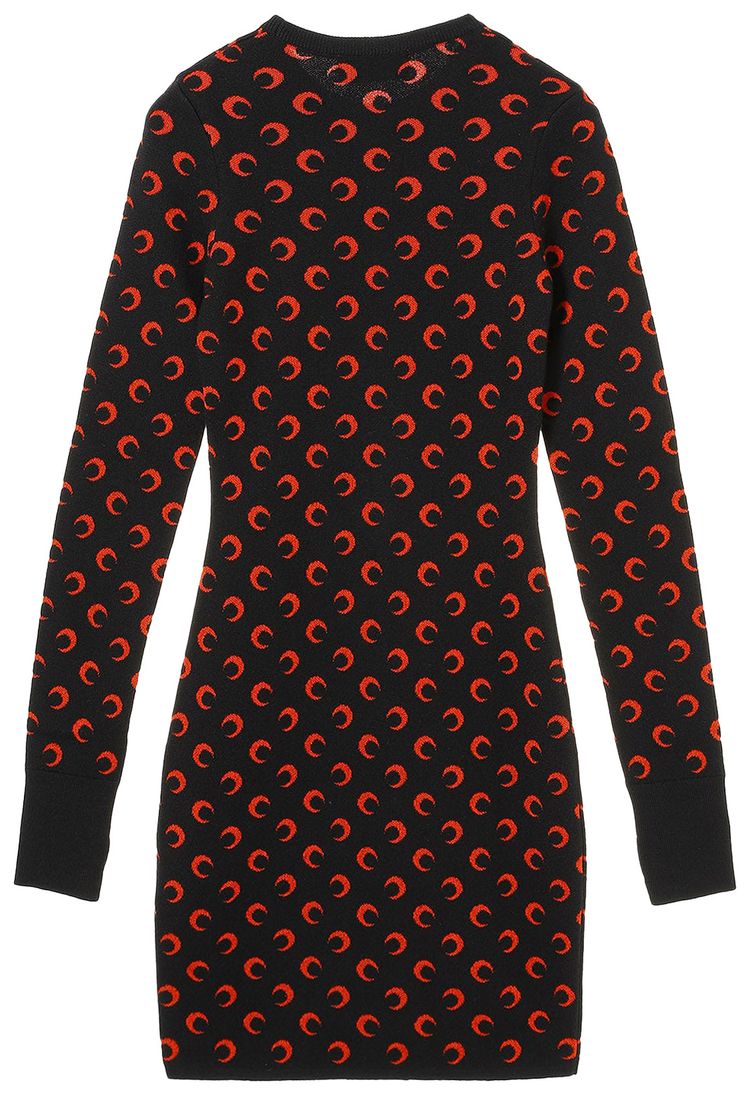 Marine Serre Moon Jacquard Knit Mini Dress Black