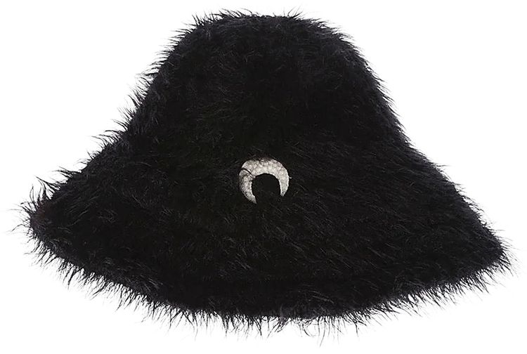 Marine Serre Wild Puffy Knit Bucket Hat Black