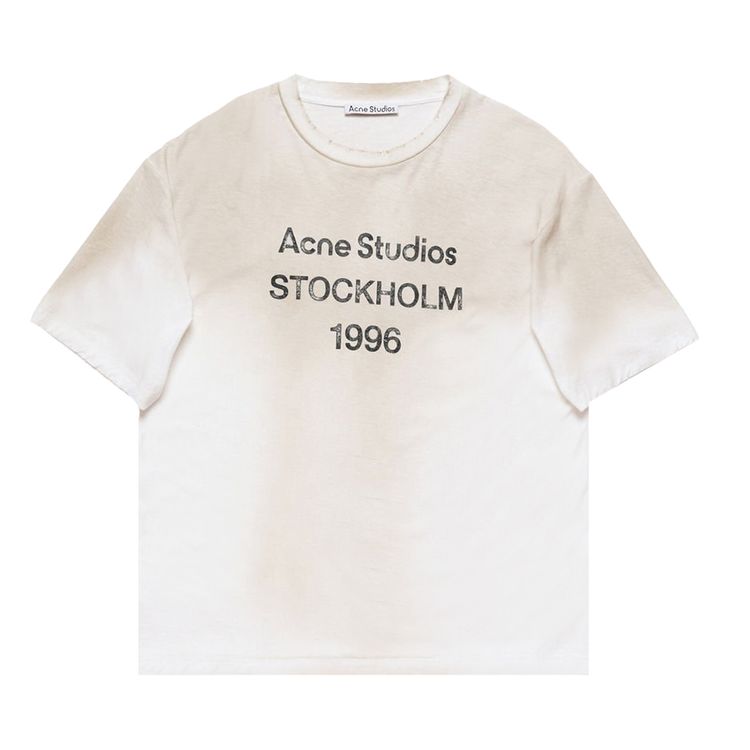 Acne Studios Logo Relaxed Fit T Shirt Dusty White