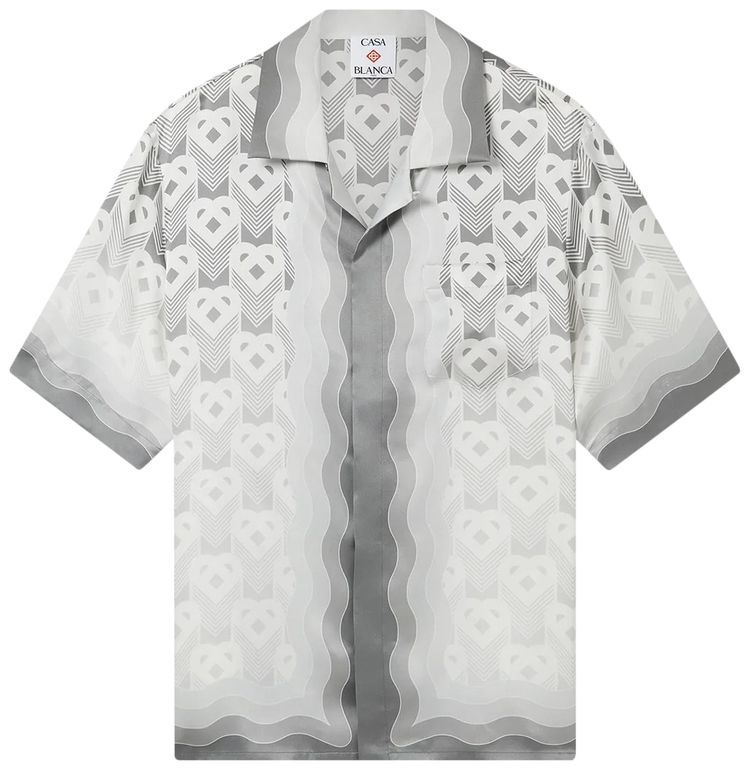 Casablanca Short Sleeve Cuban Collar Shirt Grey Gradient
