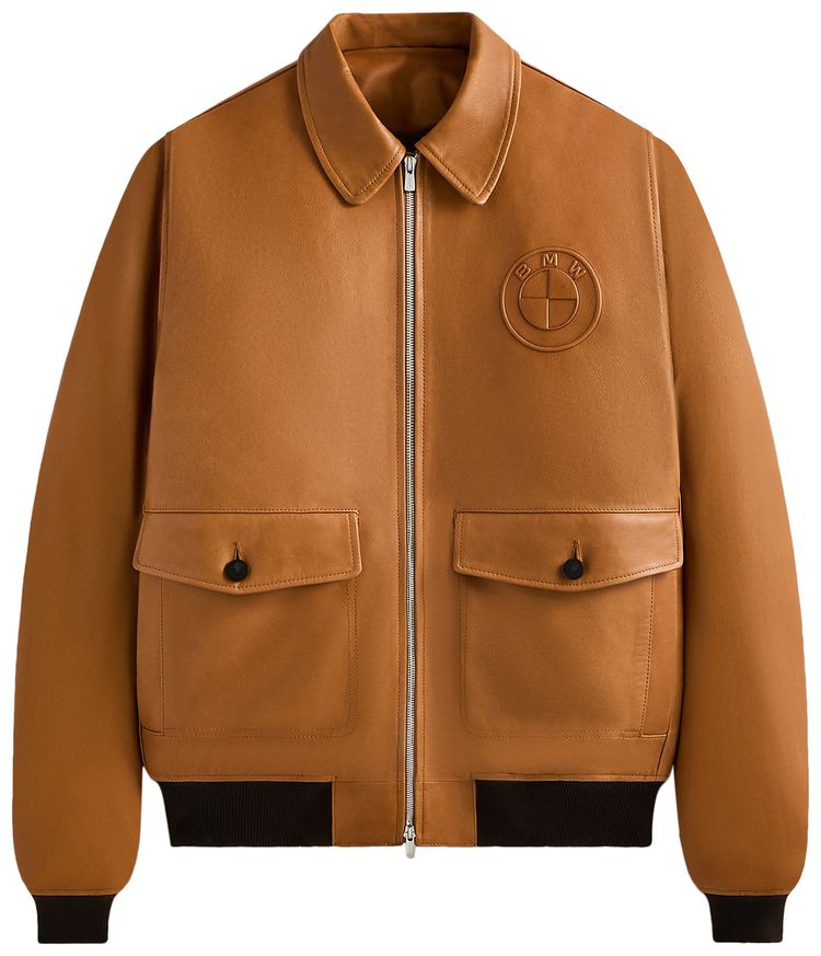 Kith x BMW Leather Hawthorne Flight Jacket Desert