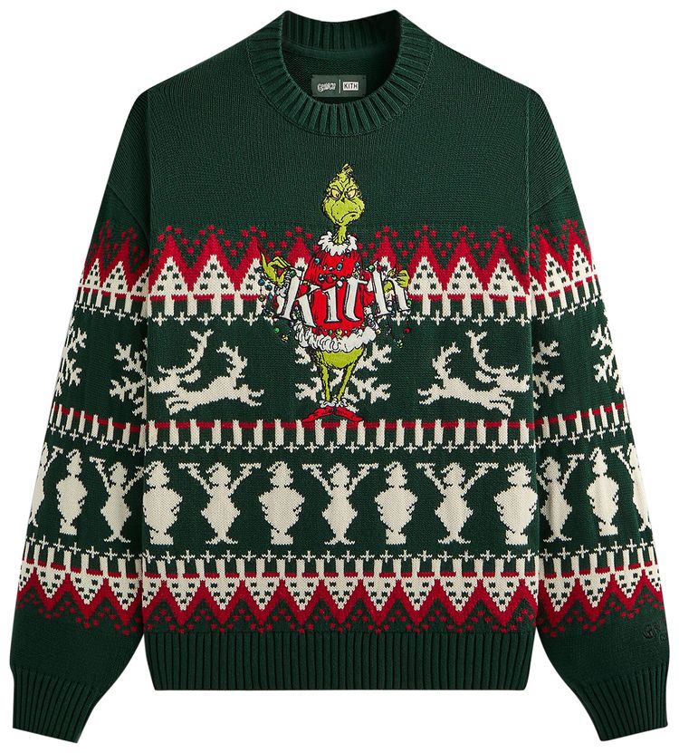 Kith x The Grinch Fair Isle Lewis Crewneck Sweater Stadium