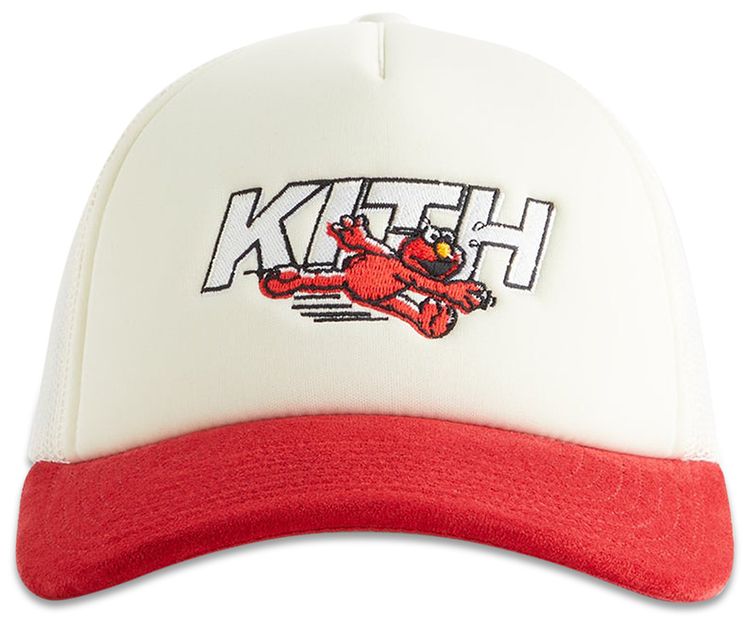 Kith Kids x Sesame Street Elmo Trucker Hat Sandrift