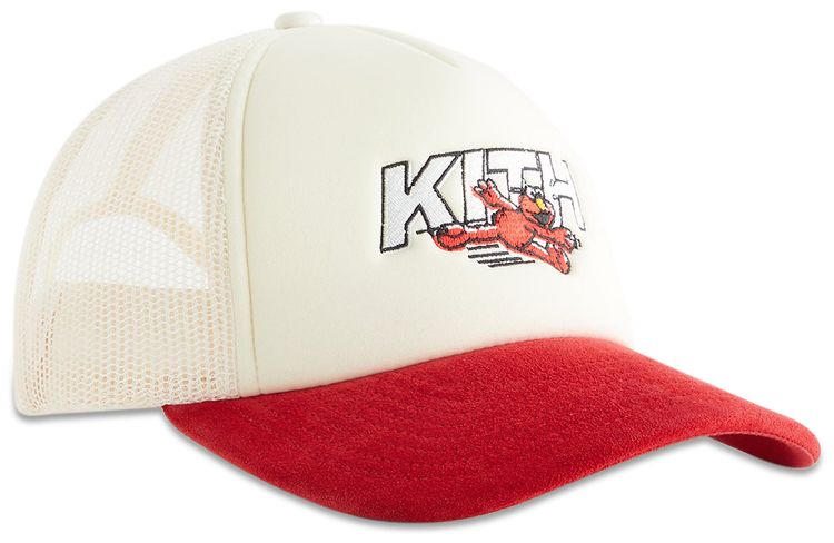 Kith Kids x Sesame Street Elmo Trucker Hat Sandrift