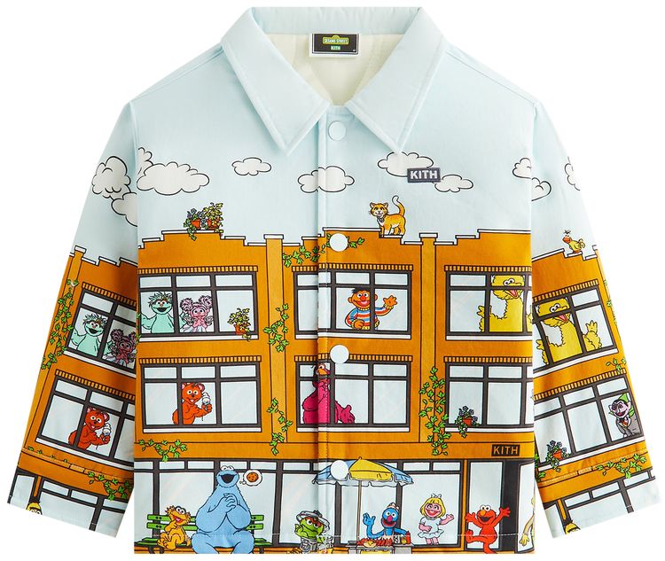 Kith Kids x Sesame Street Lafayette St Shacket Powder
