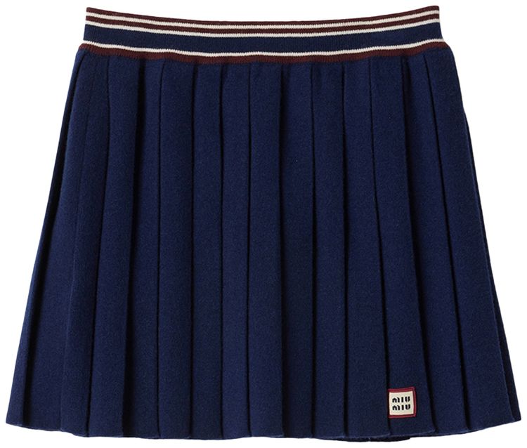 Miu Miu Wool Cashmere Skirt Navy