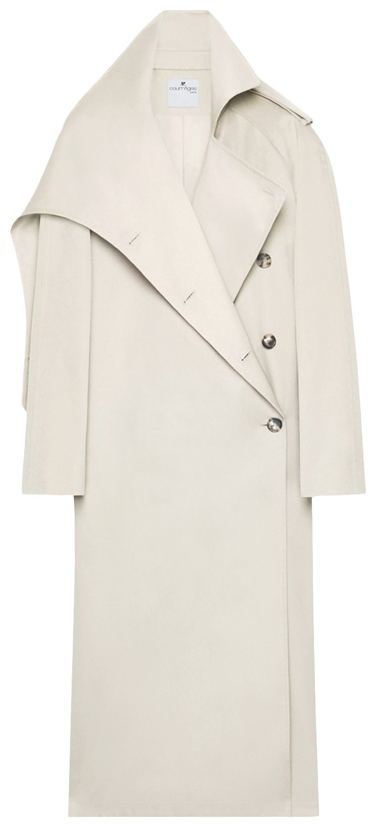 Courreges Oblique Trench Coat Off White