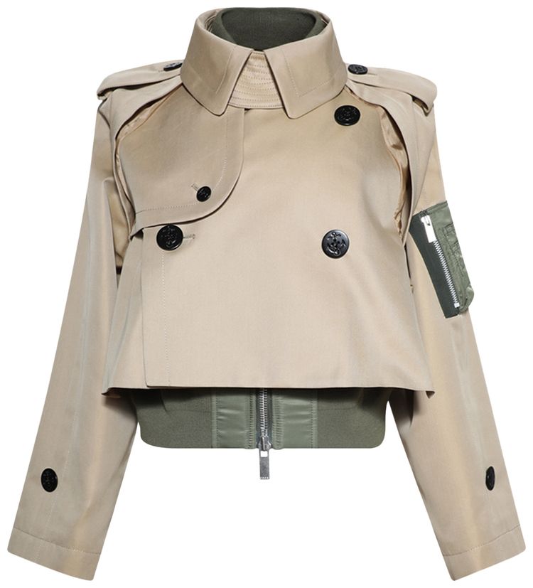 Sacai Cotton Gabardine x Nylon Twill Blouson Beige