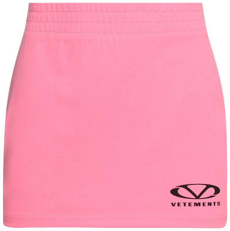 Vetements Oval Logo Mini Skirt Hot Pink