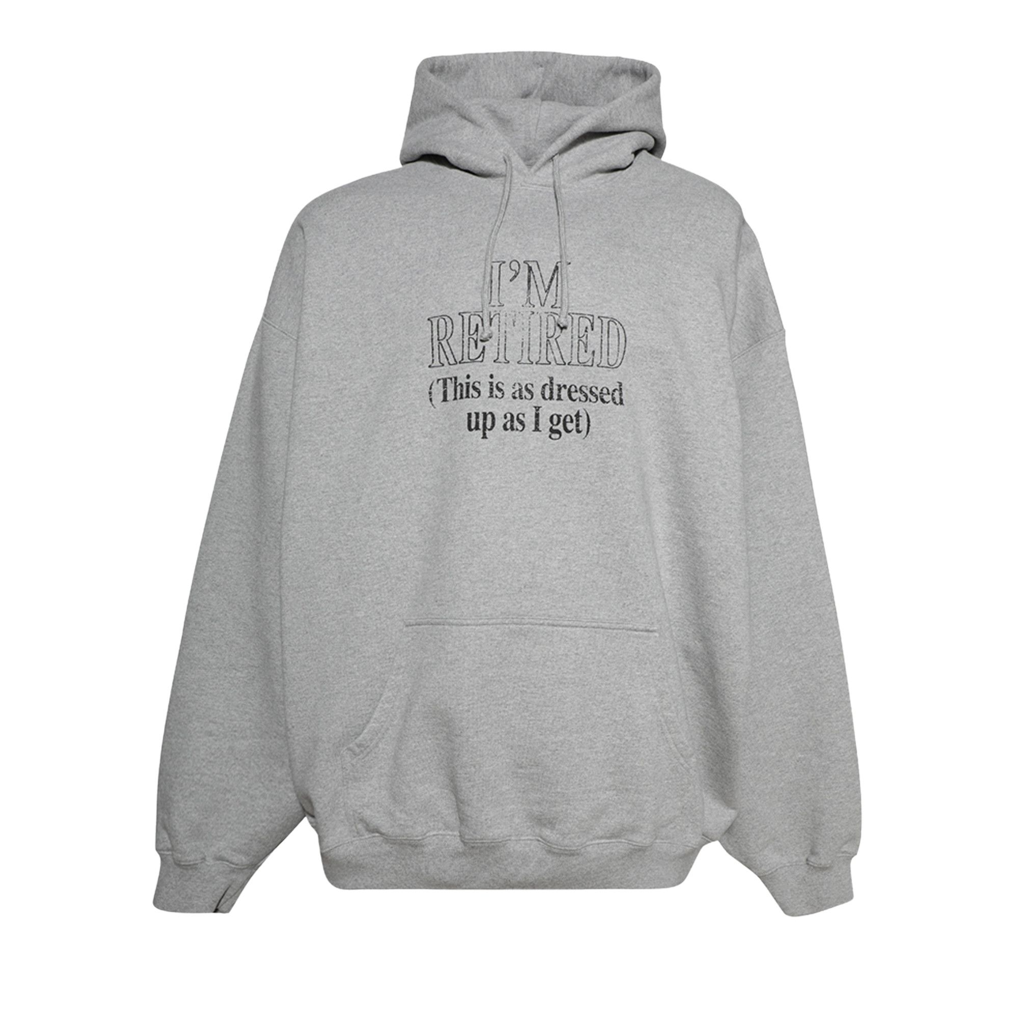 Buy Vetements I'm Retired Oversized Hoodie 'Grey Melange
