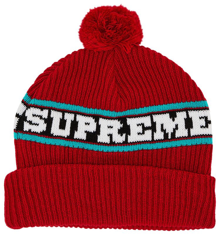 Supreme Big Stripe Beanie Red